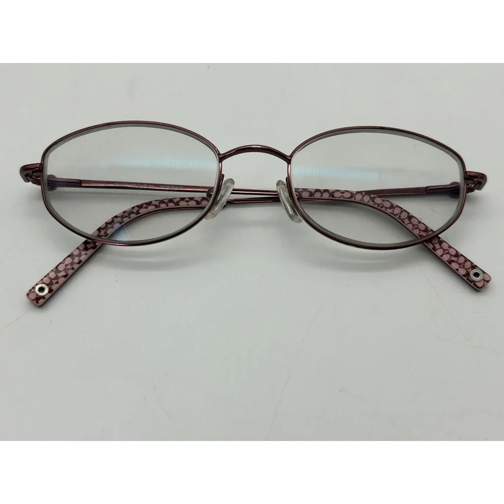 Coach 103 Caitlin Bordeaux Metal Oval Eyeglass Frames Only Signature Logo
